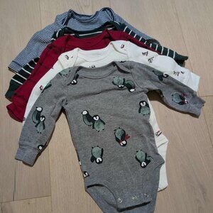 Set of 5! Holiday Themed Long Sleeve Bodysuits